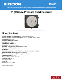 Thumbnail of document Data Sheet - PW8 8 in Pressure Chart Recorder